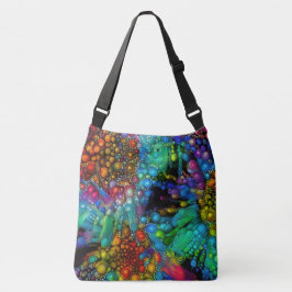 Psychedelic Bubble Burst Abstrakt Daisies Tragetaschen Mit Langen Trägern