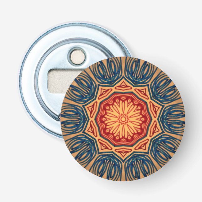 Psychedelic Button Bottle Opener Flaschenöffner (Vorderseite)