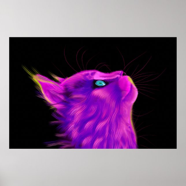 Psychedelic Cat Poster (Vorne)