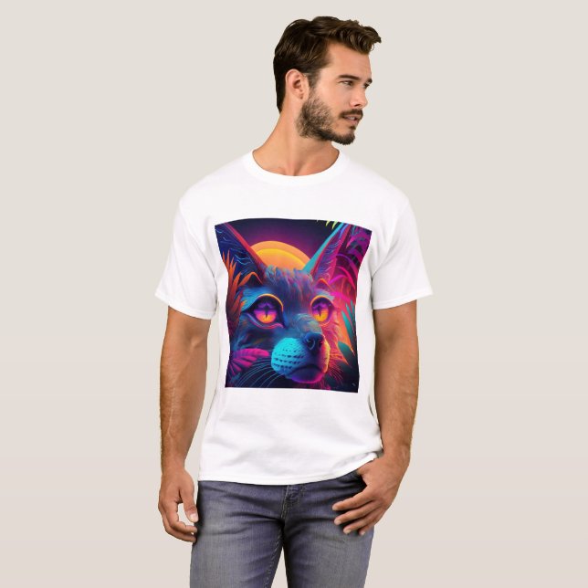 Psychedelic Cat T-Shirt (Vorne ganz)