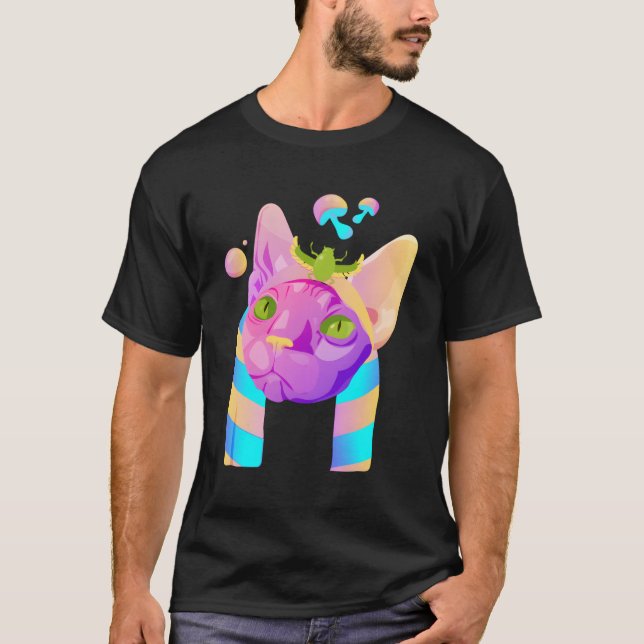 Psychedelic Cat T-Shirt (Vorderseite)