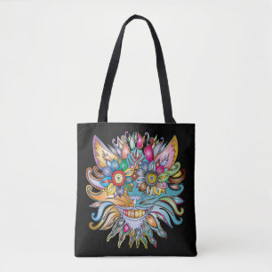 Psychedelic Cat Totbag Tasche