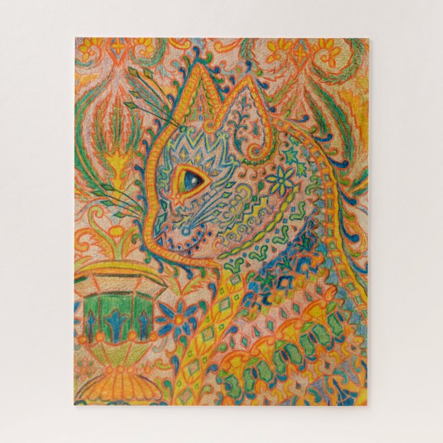 Psychedelic Cat von Louis Wain (Vertikal)