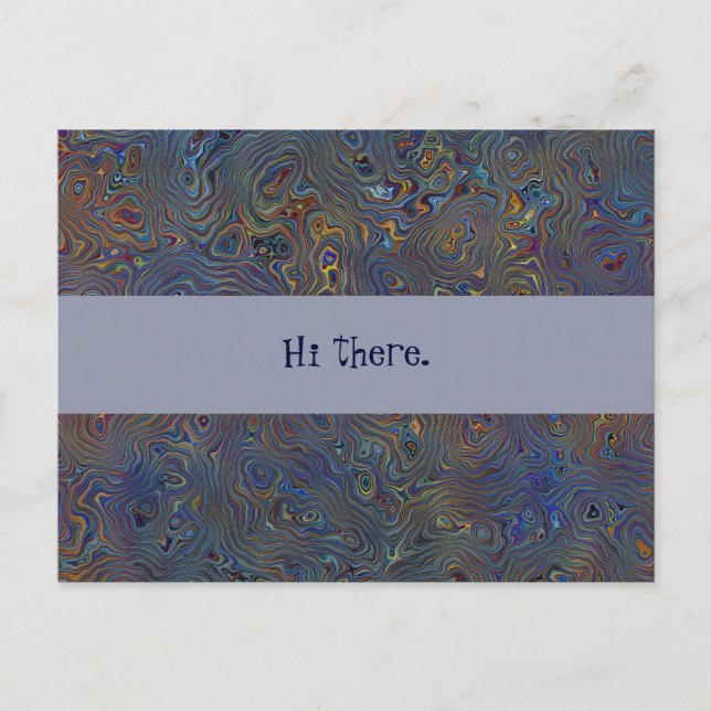 Psychedelic Chaos Abstrakt Postkarte (Vorderseite)