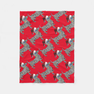 Psychedelic-Cheetah-Dackel-Santa Fleecedecke