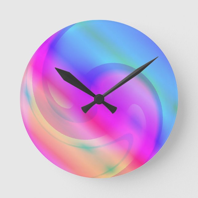 Psychedelic Clock Runde Wanduhr (Vorderseite)