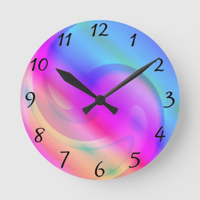 Psychedelic Clock Runde Wanduhr (Vorderseite)