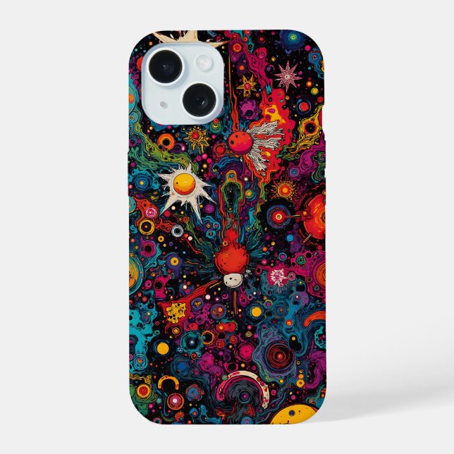 Psychedelic Cosmic Phone Case iPhone 15 Hülle (Rückseite)
