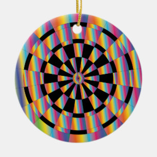 Psychedelic Dartboard Keramikornament