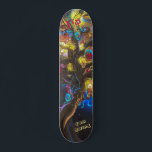 Psychedelic Deck für Skateboarder Skateboard<br><div class="desc">Machen Sie dieses psychedelische Deck für Skateboarder zu Ihrem eigenen, indem Sie Ihren Text hinzufügen. Um auf erweiterte Bearbeitungstools zuzugreifen, gehen Sie bitte zu "Personalisieren Sie diese Vorlage" und klicken Sie auf "Details", scrollen Sie nach unten und drücken Sie den Link "Klicken Sie auf, um die Vorlage anzupassen".</div>