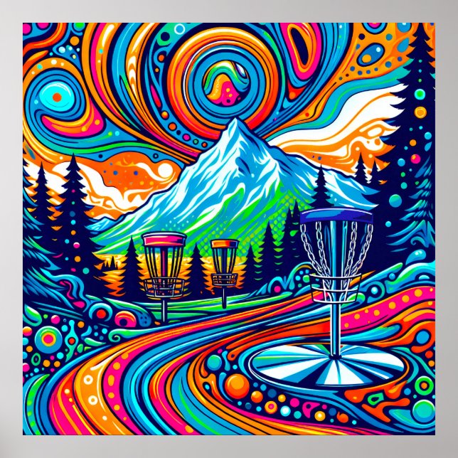 Psychedelic Disk Golf Course Poster (Vorne)