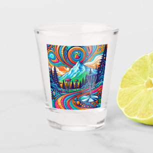 Psychedelic Disk Golf Course Schnapsglas