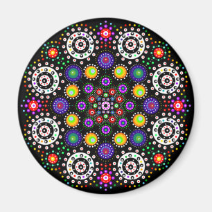 Psychedelic Dot Mandala Magnet