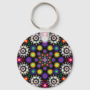 Psychedelic Dot Mandala Schlüsselanhänger