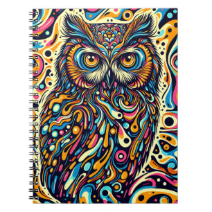 Psychedelic Dream Owl – Pop Art Wildlife Notizblock