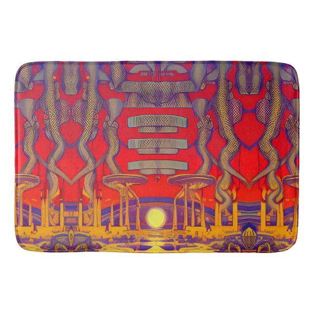 Psychedelic Dreamland Badematte (Vorderseite)