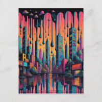 Psychedelic Drippy City Art