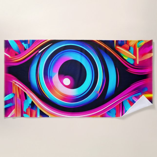 Psychedelic Eye Art Strandtuch (Vorderseite)