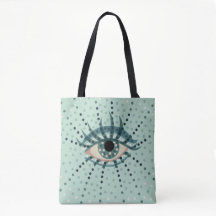 Psychedelic Eye Blue Dots Abstrakte komische Kunst