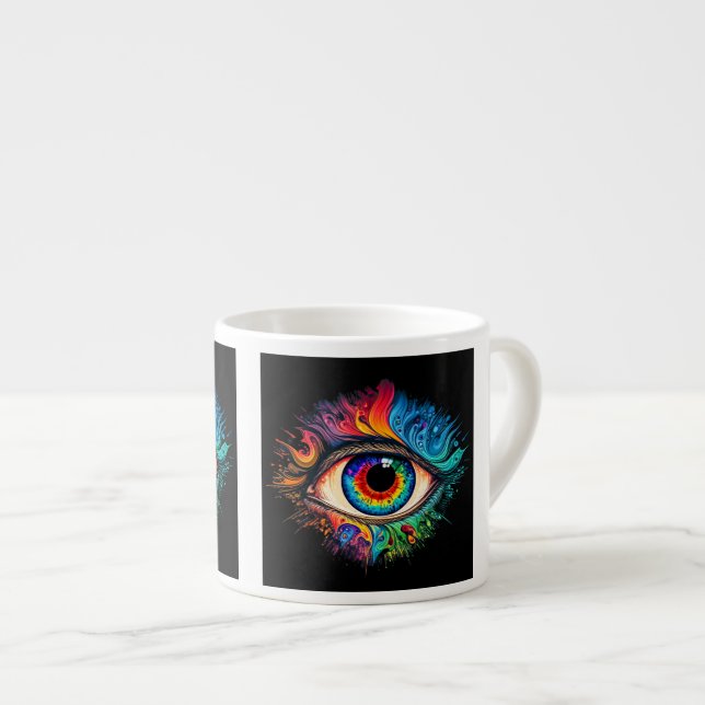 Psychedelic Eye Espresso Tasse (Vorderseite Rechts)