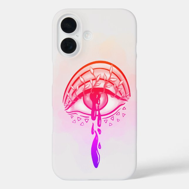 Psychedelic Eye Pastel Goth Ästhetik iPhone 16 Hülle (Rückseite)