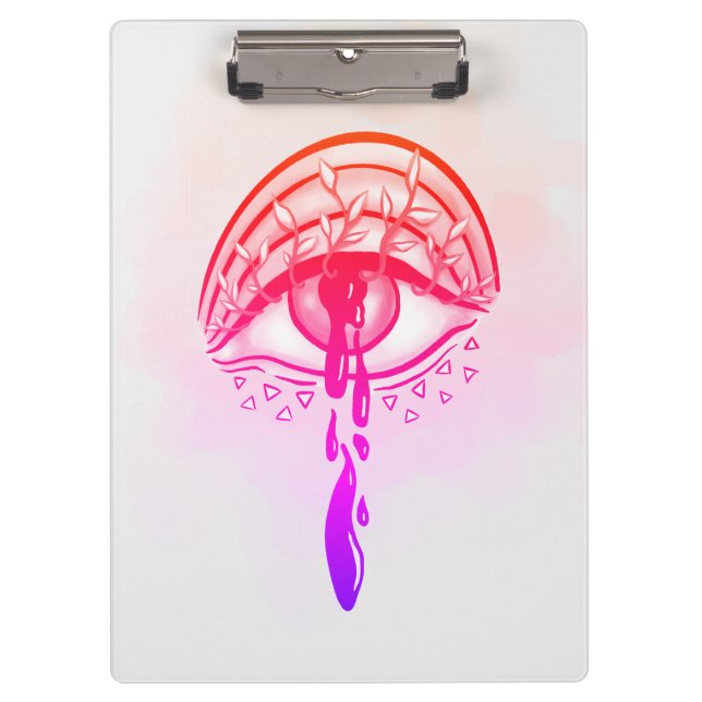 Psychedelic Eye Pastel Goth Ästhetik Klemmbrett (Vorderseite)