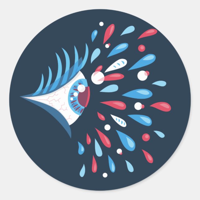 Psychedelic Eye Trippy komisch Runder Aufkleber (Vorderseite)