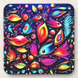 Psychedelic Feather Dream Getränkeuntersetzer