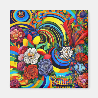 Psychedelic Floral 2 Magnet