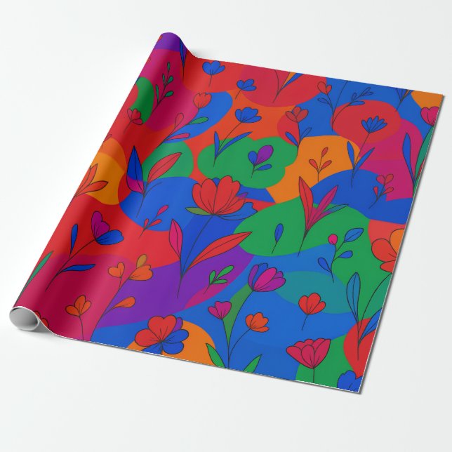Psychedelic floral geschenkpapier (Ungerollt)