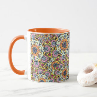 Psychedelic Floral Mandala Tasse