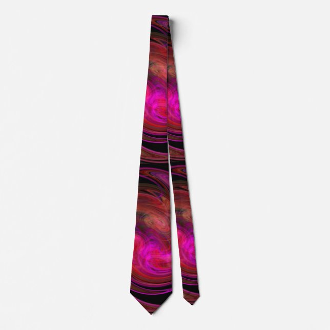 PSYCHEDELIC FRAKTAL LIGHT VORTEX, Schwarz-Braun Krawatte (Vorderseite)