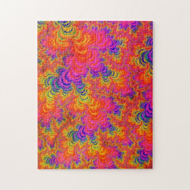 Psychedelic Funky Hippie Boho Neon Rainbow Fraktal (Vertikal)