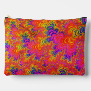Psychedelic Funky Hippie Boho Neon Rainbow Fraktal Zubehörtasche