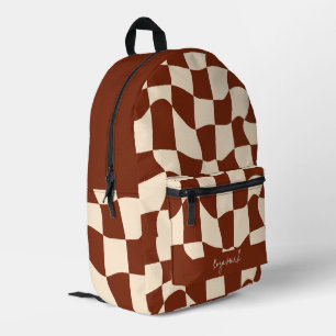 Psychedelic Groovy Checkerboard Bedruckter Rucksack