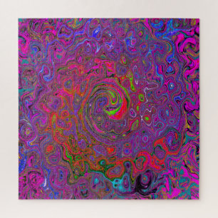 Psychedelic Groovy Magenta Retro Liquid Swirl