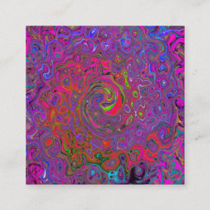 Psychedelic Groovy Magenta Retro Liquid Swirl Empfehlungskarte