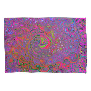 Psychedelic Groovy Magenta Retro Liquid Swirl Kissenbezug