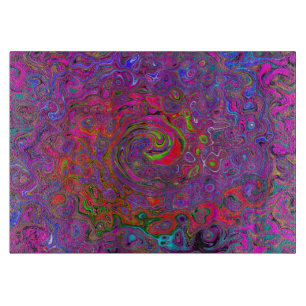 Psychedelic Groovy Magenta Retro Liquid Swirl Schneidebrett