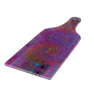 Psychedelic Groovy Magenta Retro Liquid Swirl Schneidebrett