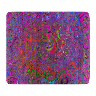 Psychedelic Groovy Magenta Retro Liquid Swirl Schneidebrett