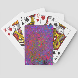 Psychedelic Groovy Magenta Retro Liquid Swirl Spielkarten