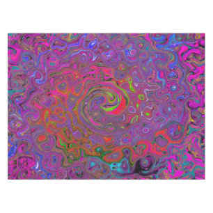 Psychedelic Groovy Magenta Retro Liquid Swirl Tischdecke