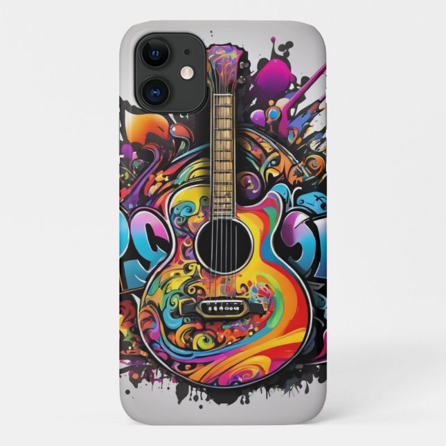 Psychedelic Guitar Case-Mate iPhone Hülle (Rückseite)