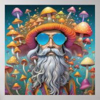 Psychedelic Guru Trippy Hippie Mushroom