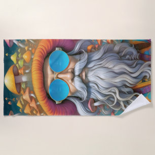 Psychedelic Guru Trippy Hippie Mushroom Strandtuch