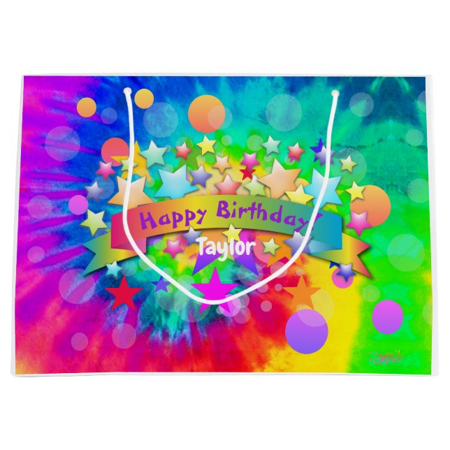 Psychedelic Happy Birthday Cadeau Sac HAMbyWG (Devant)