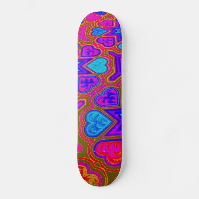 Psychedelic Hearts Skateboard (Vorderseite)