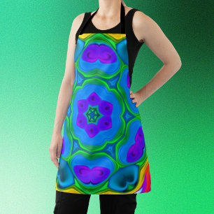 Psychedelic Hippie Blume Rainbow Schürze