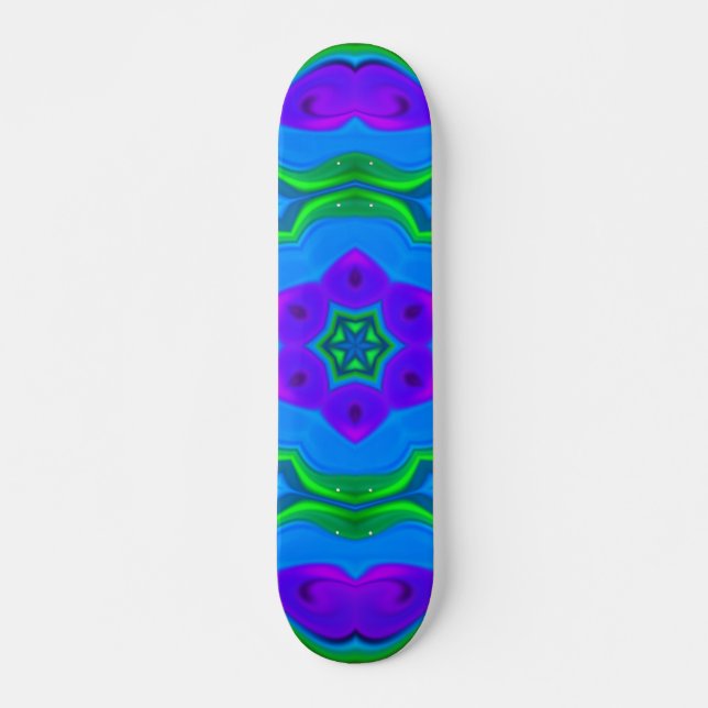 Psychedelic Hippie Blume Rainbow Skateboard (Vorne)